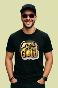 Tricou Crypto is the new gold, crypto este noul aur, Copii | Dama | Barbat , tricou negru - Img 4