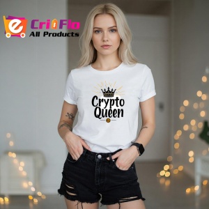 Tricou crypto queen crown style, regina crypto stil coroana, Copii | Dama | Barbat - Img 10