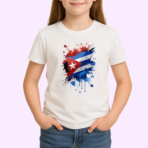 Tricou Cuba Steag Splash Art, Copii | Dama | Barbat - Img 3
