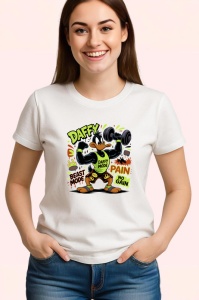Tricou Daffy beast mode antrenament cu gantere si tricou galben Copii | Dama | Barbat Barbat - Img 3