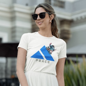 Tricou dama bumbac, personalizat haios pentru femei Peace Stitch - Cadou