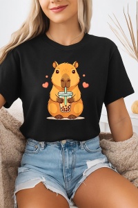 Tricou dama CapyBara - bea cafea - Img 2