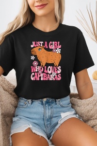 Tricou dama CapyBara - Just a girl who loves capy 1