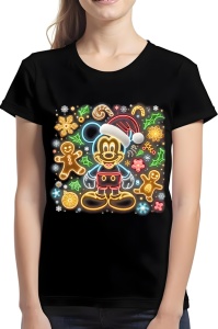 Tricou dama craciun - NEON CHRISTMAS MICKEY MOUSE - mickey mouse, craciun, aventuri, familie - Img 1