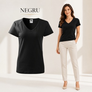 Tricou Damă cu Decolteu în V Malfini – Bumbac 95%, XS-3XL - Img 17