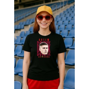 Tricou Dama cu fotbalistul Artem Dovbyk-AS Roma din bumbac 100% - Img 2