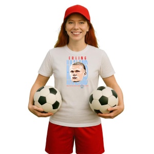Tricou Dama cu fotbalistul Erling Braut Haaland-Manchester City din bumbac 100% - Img 9