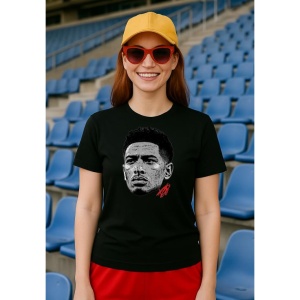 Tricou Dama cu fotbalistul Jude Bellingham-Real Madrid din bumbac 100%