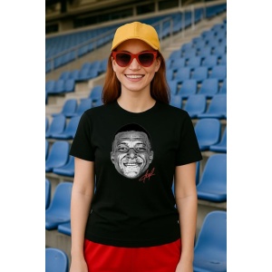 Tricou Dama cu fotbalistul Kylian Mbappe-Paris Saint-Germain PSG din bumbac 100% - Img 2