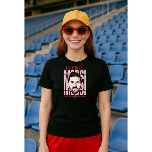 Tricou Dama cu fotbalistul Lionel Andrs Messi Cuccittini-Inter Miami CF din bumbac 100% - Img 2