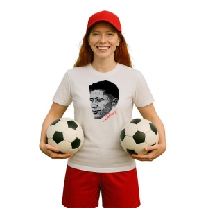 Tricou Dama cu fotbalistul luwa din bumbac 100% - Img 6
