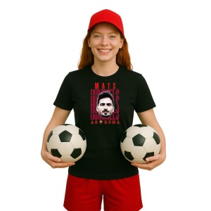 Tricou Dama cu fotbalistul Mats Julian Hummels-AS Roma din bumbac 100% - Img 4