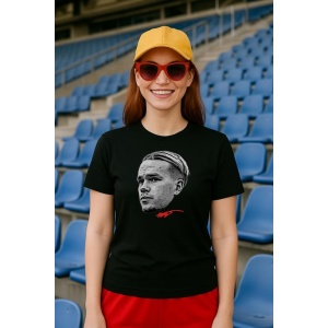 Tricou Dama cu fotbalistul Mykhailo Mudryk-Chelsea FC din bumbac 100% - Img 2