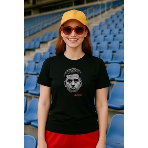 Tricou Dama cu fotbalistul Rodrygo Goes-Real Madrid din bumbac 100% - Img 2