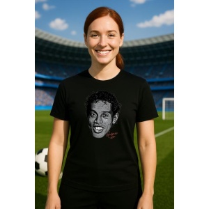 Tricou Dama cu fotbalistul Ronaldinho Gaucho Brazil din bumbac 100% - Img 6