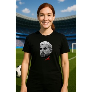 Tricou Dama cu fotbalistul Theo Hernandez-AC Milan din bumbac 100% - Img 5