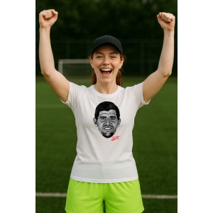 Tricou Dama cu fotbalistul Thibaut Courtois-Real Madrid din bumbac 100% - Img 7