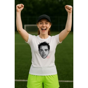 Tricou Dama cu fotbalistul Xavi Hernandez-FC Barcelona din bumbac 100% - Img 9