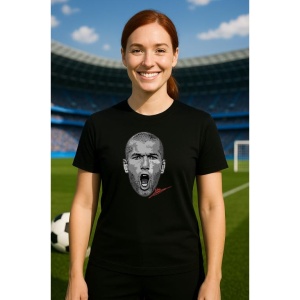 Tricou Dama cu fotbalistul Zinedine Zidane-Real Madrid din bumbac 100% - Img 5