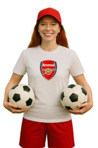 Tricou dama cu logo stema Arsenal FC Anglia , din bumbac 100% - Img 3