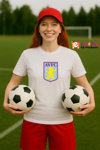 Tricou dama cu logo stema Aston Villa Anglia , din bumbac 100% - Img 9