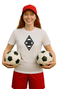 Tricou dama cu logo stema Borussia Mönchengladbach Germania , din bumbac 100% - Img 2