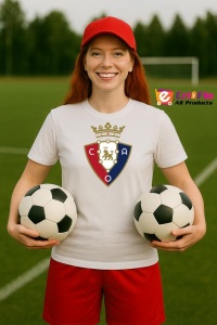 Tricou dama cu logo stema CA Osasuna Spania , din bumbac 100%
