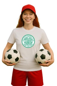 Tricou dama cu logo stema Celtic FC Scotia , din bumbac 100% - Img 3