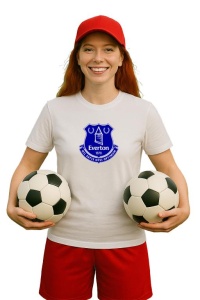 Tricou dama cu logo stema Everton FC Anglia , din bumbac 100% - Img 3
