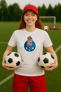 Tricou dama cu logo stema FC Porto Portugalia , din bumbac 100% - Img 8