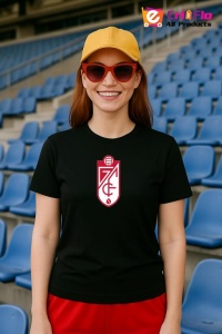 Tricou dama cu logo stema Granada CF Spania , din bumbac 100% - Img 4