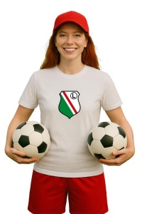 Tricou dama cu logo stema Legia Warsaw Polonia , din bumbac 100% - Img 3