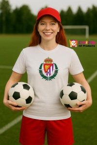 Tricou dama cu logo stema Real Valladolid Spania , din bumbac 100% - Img 8