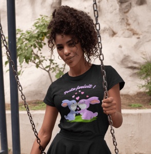 Tricou Dama Festiv - Paște Într-un Stil Personalizat! - din bumbac, personalizat - Cadou - Img 2