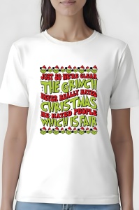 Tricou dama - Grinch never Hates - Crăciun, modă, stil, cadouri, sărbători, festiv