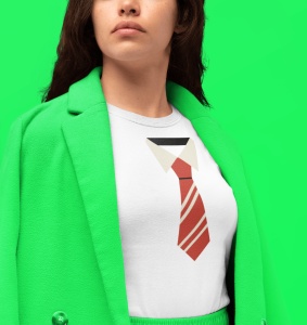 Tricou Dama Haios Personalizat - Cravata - Cadou
