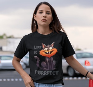 Tricou Dama Haios Personalizat - Purrfect - Cadou
