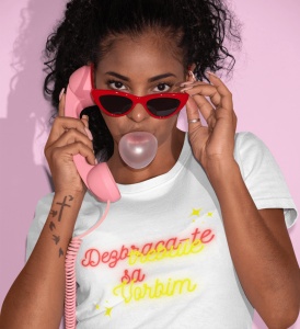 Tricou dama haios - Vreau sa vorbim - din bumbac, personalizat - Cadou - Img 4