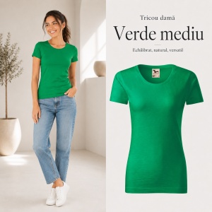Tricou Damă Malfini Native GOTS 174 – 100% Bumbac Organic, Croială Cambrată, Guler Rotund, 15 Culori - Img 14