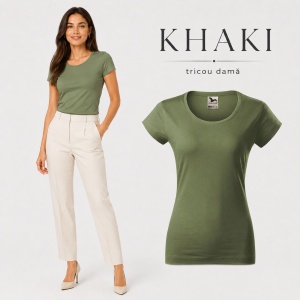 Tricou Damă Malfini Viper 161, 100% Bumbac, Single Jersey, Guler Rotund cu Decolteu Adânc, Croială Cambrată, 180 g/m², 13 Nuanțe, XS–2XL - Img 16