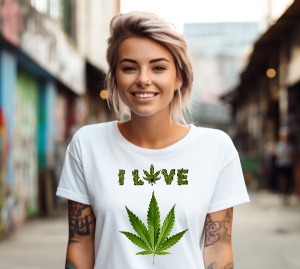 Tricou dama personalizat cu I love weed