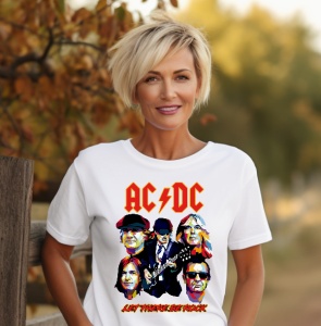 Tricou dama personalizat cu trupa Rock AC DC - Let there be rock