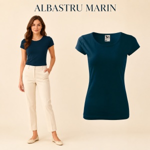 Tricou Damă Simplu cu Guler Rotund, Bumbac 100% – 30 Culori, XS–3XL - Img 13