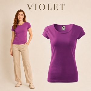 Tricou Damă Simplu cu Guler Rotund, Bumbac 100% – 30 Culori, XS–3XL - Img 23