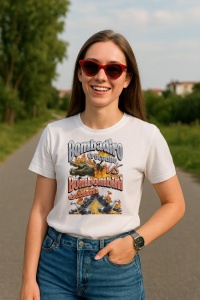 Tricou Dama Tralalero TraLaLa cu Bombadiro VS Gusini Funny Italian Brainrot Meme Graphic - Img 3