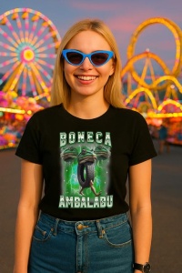 Tricou Dama Tralalero TraLaLa cu Boneca Ambalabu Funny Frog Meme Bootleg Italian Brainrot