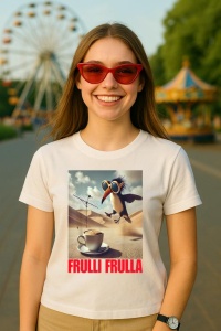Tricou Dama Tralalero TraLaLa cu Frulli Frulla Italian Brainrot Meme - Img 5