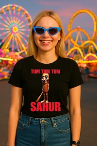 Tricou Dama Tralalero TraLaLa cu Funny tum tum tum sahur italian brainrot gen z - Img 3