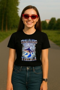 Tricou Dama Tralalero TraLaLa cu Tralalero Tralala Bootleg Brainrot Italian Brainrot Meme - Img 4