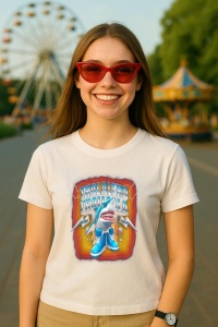 Tricou Dama Tralalero TraLaLa cu Tralalero Tralala Funny Bootleg Brainrot Italian Meme Kids - Img 5